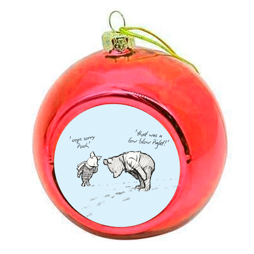 Low Blow Piglet - colourful christmas bauble by Ms Doodle