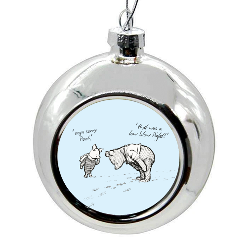 Low Blow Piglet - colourful christmas bauble by Ms Doodle