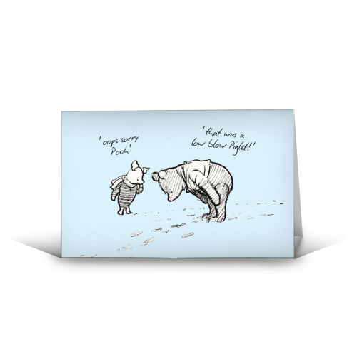 Low Blow Piglet - funny greeting card by Ms Doodle