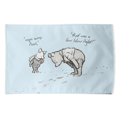 Low Blow Piglet - funny tea towel by Ms Doodle