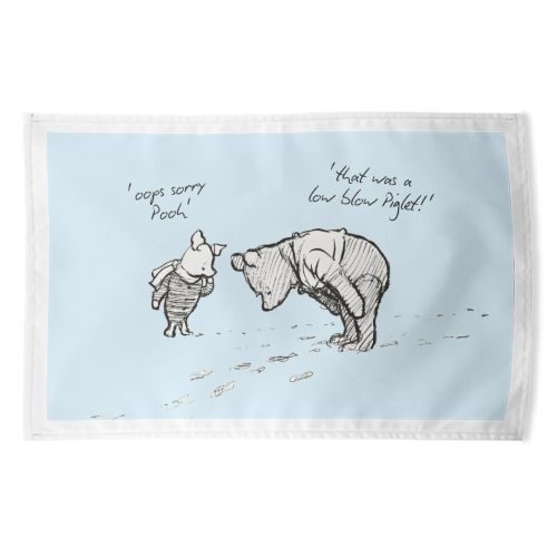 Low Blow Piglet - funny tea towel by Ms Doodle