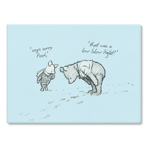 Low Blow Piglet - glass chopping board by Ms Doodle