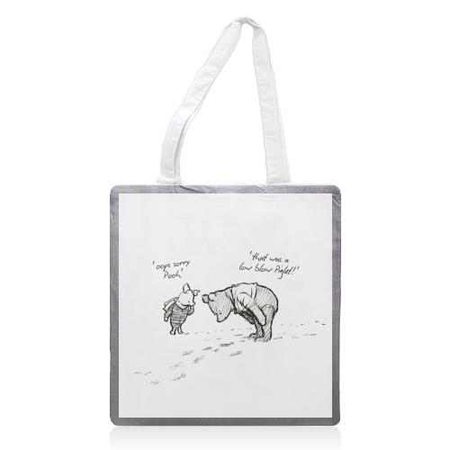 Low Blow Piglet - printed canvas tote bag by Ms Doodle