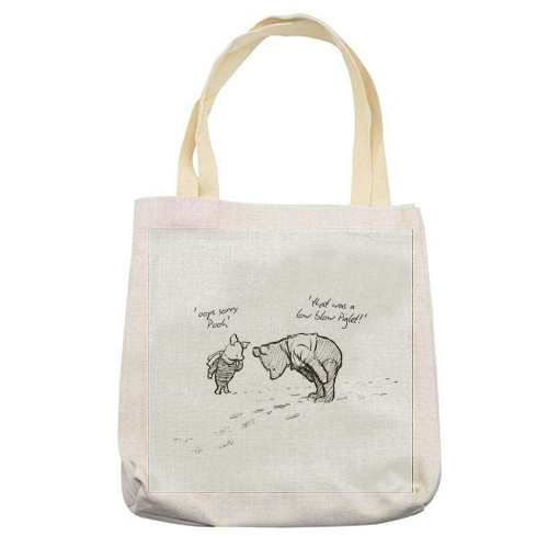 Low Blow Piglet - printed canvas tote bag by Ms Doodle