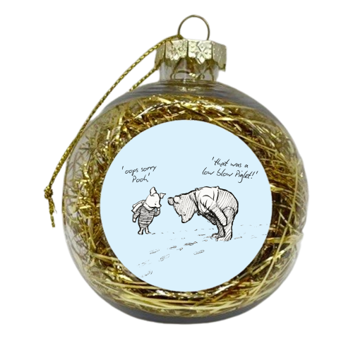 Low Blow Piglet - xmas bauble by Ms Doodle