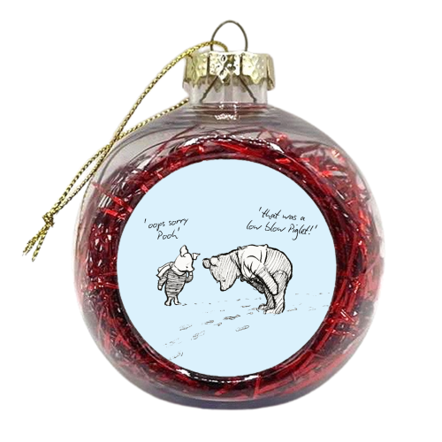 Low Blow Piglet - xmas bauble by Ms Doodle