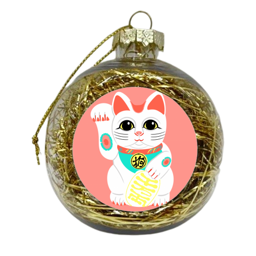 Lucky Cat - xmas bauble by Adam Regester