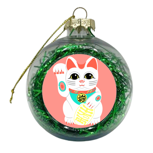Lucky Cat - xmas bauble by Adam Regester