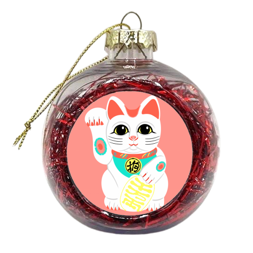 Lucky Cat - xmas bauble by Adam Regester
