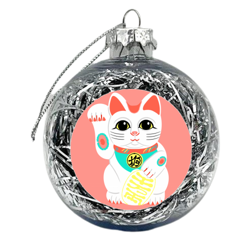 Lucky Cat - xmas bauble by Adam Regester