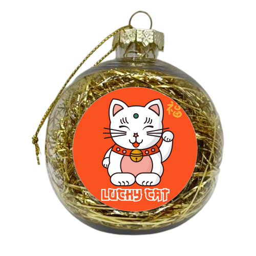 Lucky Cat - xmas bauble by Ania Wieclaw