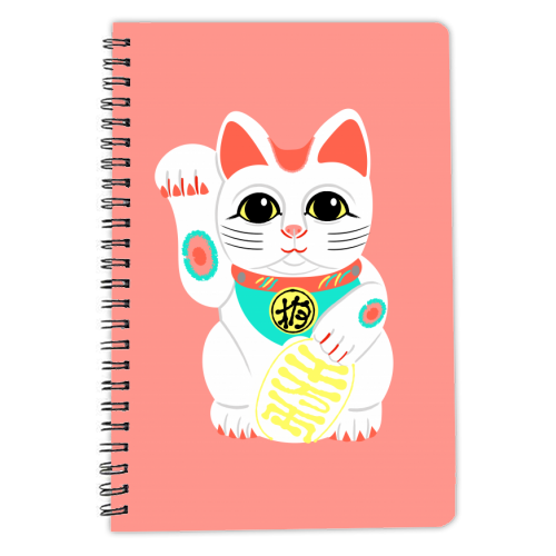 Lucky Cat - personalised A4, A5, A6 notebook by Adam Regester