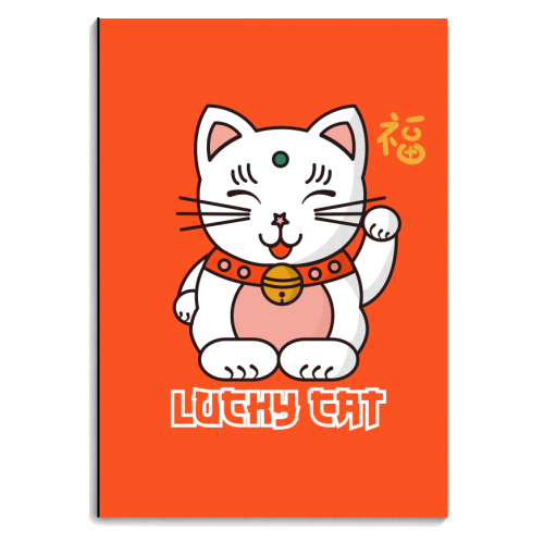 Lucky Cat - personalised A4, A5, A6 notebook by Ania Wieclaw