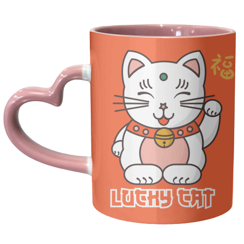 Lucky Cat - unique mug by Ania Wieclaw