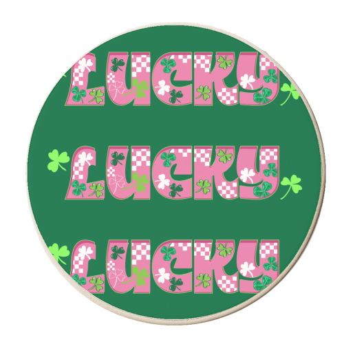 Lucky Charm - personalised beer coaster by EZbie