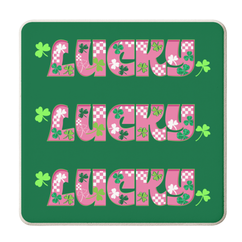 Lucky Charm - personalised beer coaster by EZbie