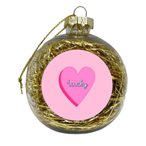 Lucky - Heart - xmas bauble by Hollie Mills