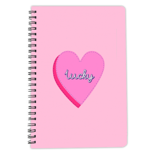 Lucky - Heart - personalised A4, A5, A6 notebook by Hollie Mills