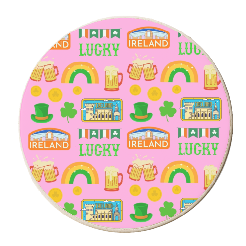 Lucky Irish Pattern - personalised beer coaster by Lilly Rose