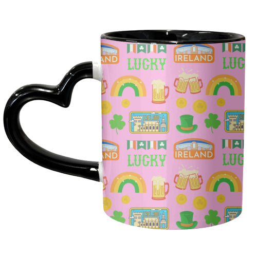 Lucky Irish Pattern - unique mug by Lilly Rose