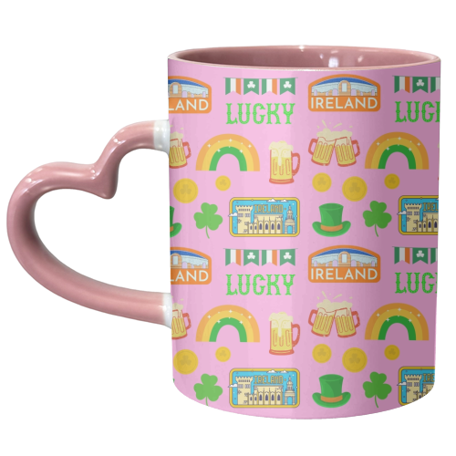 Lucky Irish Pattern - unique mug by Lilly Rose