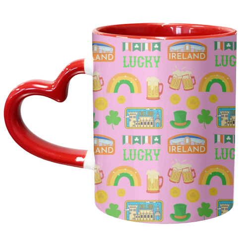 Lucky Irish Pattern - unique mug by Lilly Rose