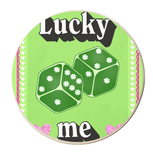 Lucky Me - personalised beer coaster by Yaz Raja