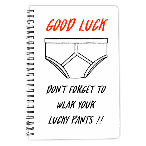 Lucky Pants - personalised A4, A5, A6 notebook by Adam Regester