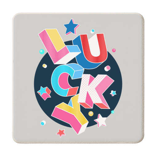 LUCKY - personalised beer coaster by Ania Wieclaw