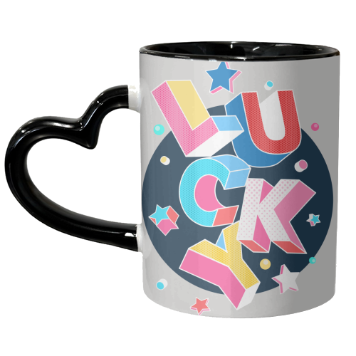 LUCKY - unique mug by Ania Wieclaw