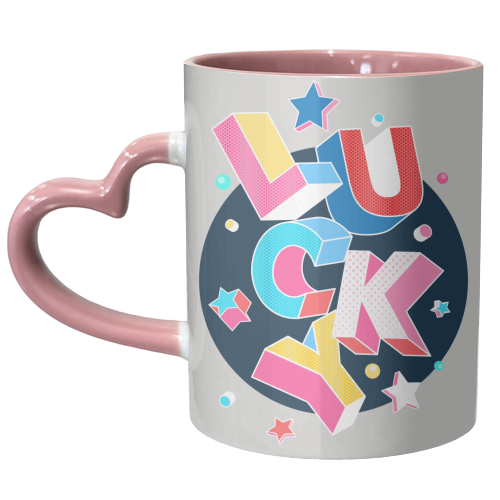 LUCKY - unique mug by Ania Wieclaw