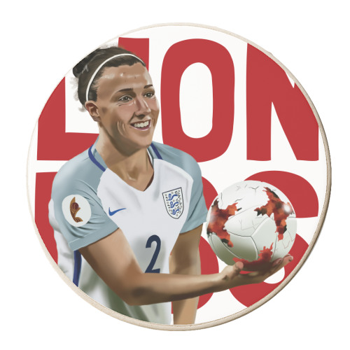 Lucy Bronze Lioness World Cup Illustration Giftware - personalised beer coaster by AbiGoLucky