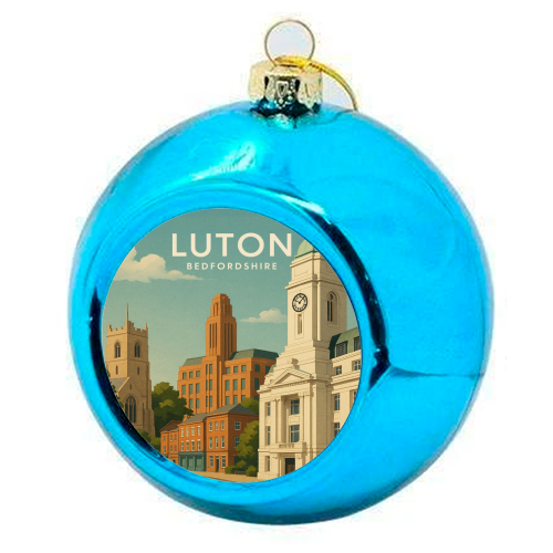 Luton Bedfordshire - colourful christmas bauble by Ms Doodle