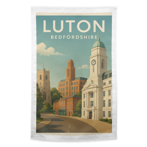 Luton Bedfordshire - funny tea towel by Ms Doodle