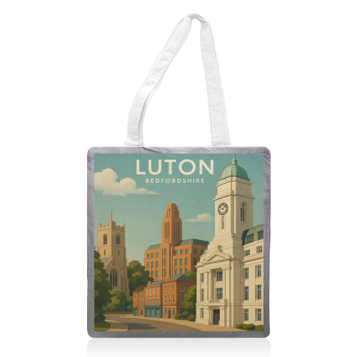 Luton Bedfordshire - printed canvas tote bag by Ms Doodle