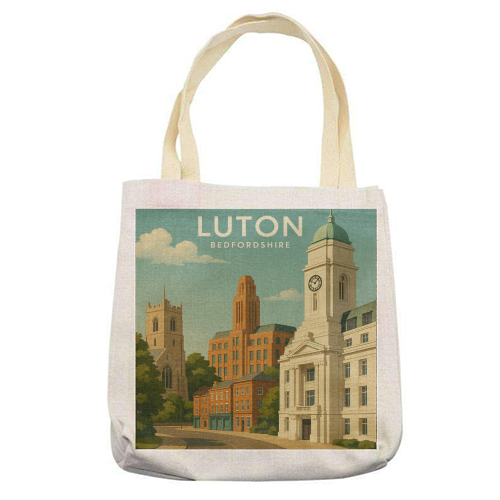 Luton Bedfordshire - printed canvas tote bag by Ms Doodle