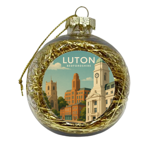 Luton Bedfordshire - xmas bauble by Ms Doodle