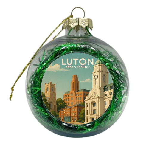 Luton Bedfordshire - xmas bauble by Ms Doodle