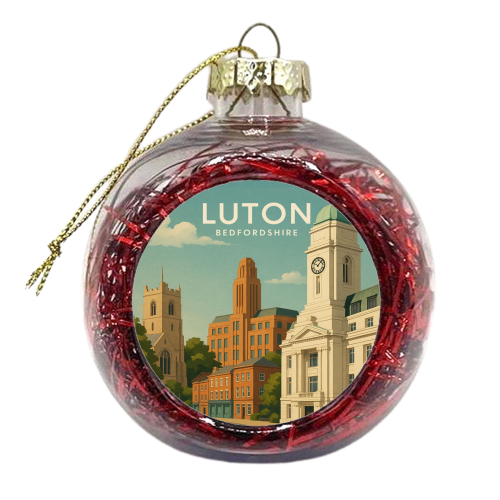 Luton Bedfordshire - xmas bauble by Ms Doodle