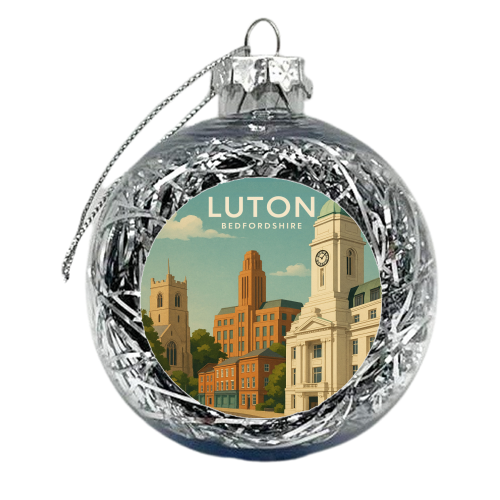 Luton Bedfordshire - xmas bauble by Ms Doodle