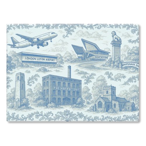 Luton Toile - glass chopping board by Lilly Rose