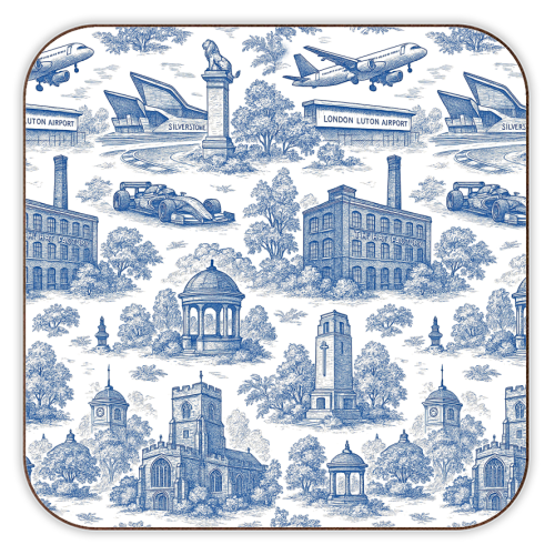 Luton Toile - personalised beer coaster by Lilly Rose