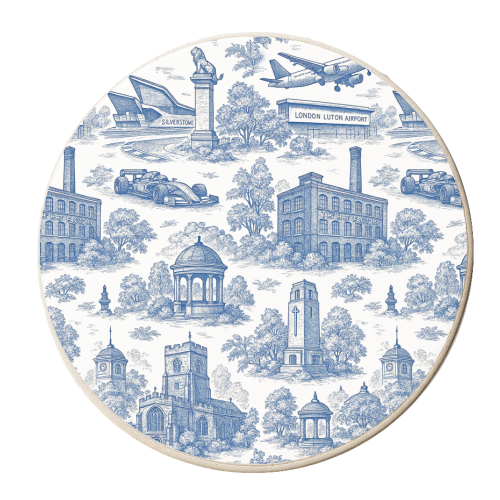 Luton Toile - personalised beer coaster by Lilly Rose