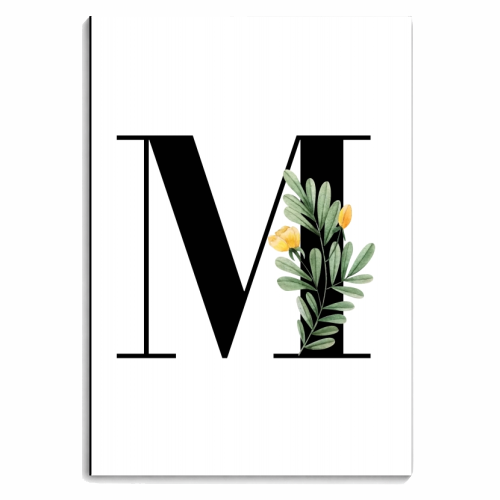 M Floral Letter Initial - personalised A4, A5, A6 notebook by Toni Scott