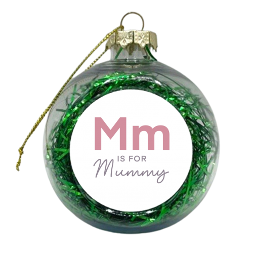 M is for mummy child print - xmas bauble by The Girl Next Draw