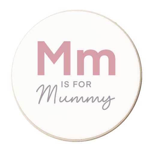 M is for mummy child print - personalised beer coaster by The Girl Next Draw
