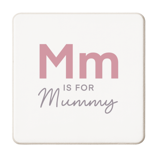 M is for mummy child print - personalised beer coaster by The Girl Next Draw