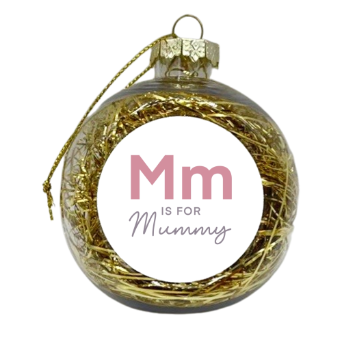 M is for mummy child print - xmas bauble by The Girl Next Draw