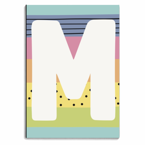 M - personalised letter gift rainbow - personalised A4, A5, A6 notebook by Giddy Kipper
