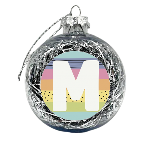 M - personalised letter gift rainbow - xmas bauble by Giddy Kipper